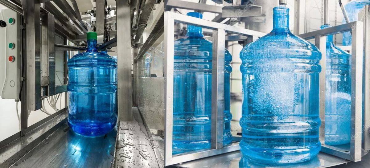 BIO WATER ishlab chiqarish liniyasi — 18,9 litrlik idishlar avtomatik quyish uskunasida